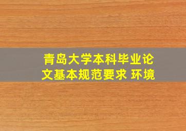 青岛大学本科毕业论文基本规范要求 环境